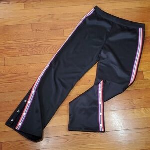 Ideology XL/M NEW Joggers Black Pants Rainbow Stripe Snap Ankle Dance Skate Ski